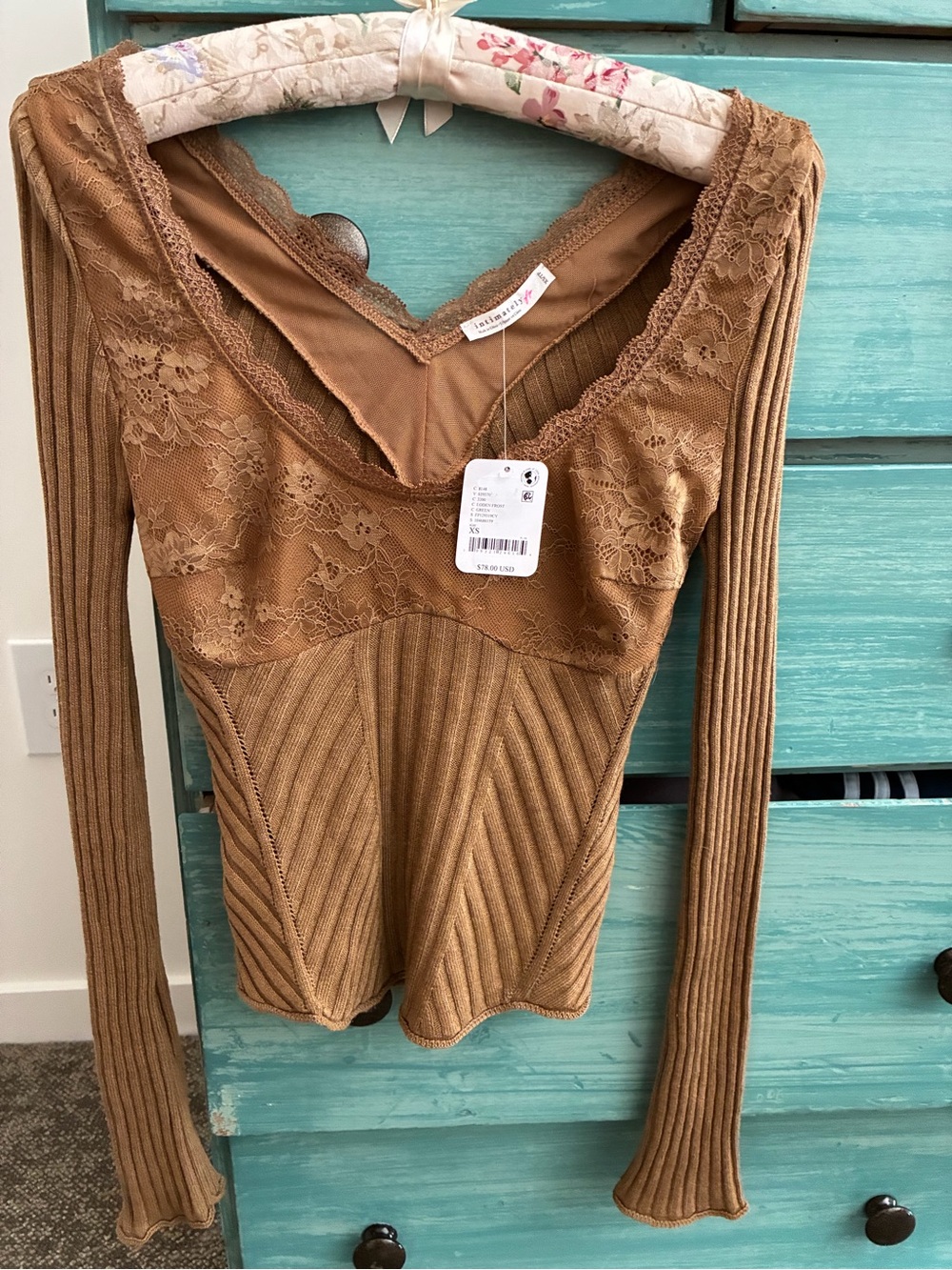 Free People Intimately Lace Cami in Warm Brown